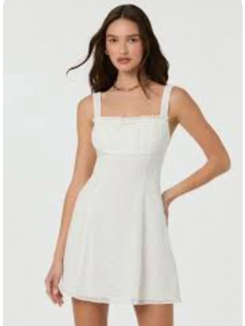 ASTR The Label White Eyelet Dress Small NWT Sleeveless Floral Embroidery Ruffle